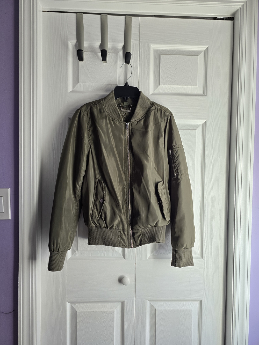 Joujou Olive Green Lightweight Bomber Jacket Size M